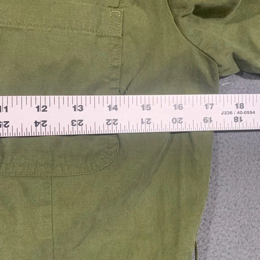 J. Crew Shirt Dress Womens 4 Olive Green Utility Safari Lyocell Cotton Dress